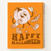Happy Halloween| Retro Polka Dot Pumpkin Notizblock (Rückseite)