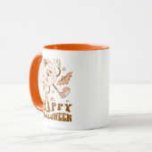 Happy Halloween| Retro Polka Dot Pumpkin Tasse (Vorderseite Links)