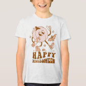 Happy Halloween| Retro Polka Dot Pumpkin Tri-Blend Shirt (Vorderseite)