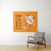 Happy Halloween| Retro Polka Dot Pumpkin Wandteppich (Beispiel (Horizontal))