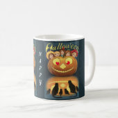 Happy Halloween Retro Poster Kaffeetasse (VorderseiteRechts)