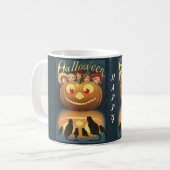 Happy Halloween Retro Poster Kaffeetasse (Vorderseite Links)