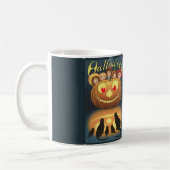 Happy Halloween Retro Poster Kaffeetasse (Links)
