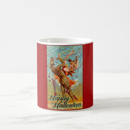 Happy Halloween Retro Poster Kaffeetasse (Mittel)