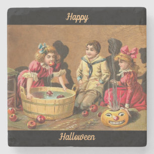 Happy Halloween Retro Poster Steinuntersetzer