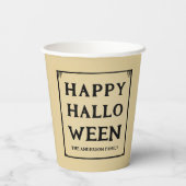 Happy halloween Retro-Stil Pappbecher (Rückseite)