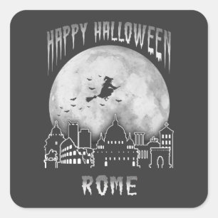 Happy Halloween Rom Italien Quadratischer Aufkleber