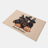 Happy Halloween Rottweiler Hunde Kürbislaterne Fußmatte (Schrägansicht)