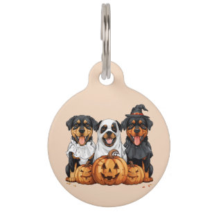 Happy Halloween Rottweiler Hunde Kürbislaterne Haustiermarke