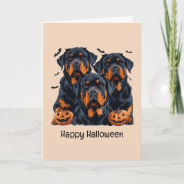 Happy Halloween Rottweiler Hunde Kürbislaterne Karte