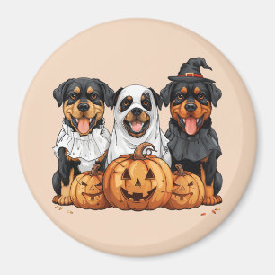 Happy Halloween Rottweiler Hunde Kürbislaterne Magnet