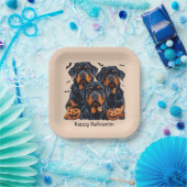 Happy Halloween Rottweiler Hunde Kürbislaterne Pappteller (Party)