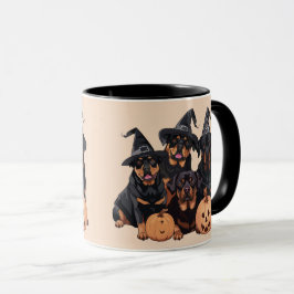 Happy Halloween Rottweiler Hunde Kürbislaterne Tasse