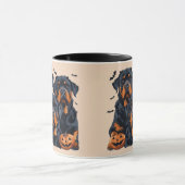 Happy Halloween Rottweiler Hunde Kürbislaterne Tasse (Zentrum)