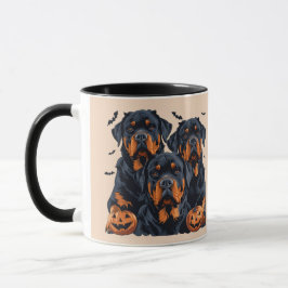 Happy Halloween Rottweiler Hunde Kürbislaterne Tasse