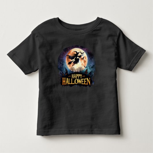 Happy Halloween - Rotzunge auf dem Broom Kleinkind T-shirt (Vorderseite)