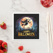Happy Halloween - Rotzunge auf dem Broom Serviette (Beispiel)