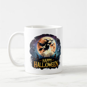 Happy Halloween - Rotzunge auf dem Broom Tri-Blend Kaffeetasse