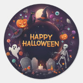 Happy Halloween Round Sticker (Vorderseite)
