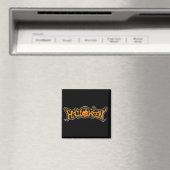 Happy Halloween Ruby Eye Pumpkin Silver Frame Magnet (In Situ (Geschirrspüler))