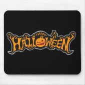 Happy Halloween Ruby Eye Pumpkin Silver Frame Mousepad (Vorne)