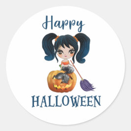Happy Halloween Rundaufkleber Girl Mermaid Aufkleb Runder Aufkleber