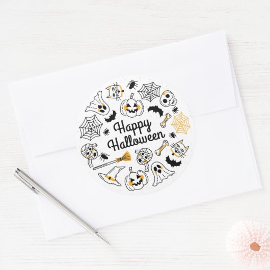 Happy Halloween Runder Aufkleber (Umschlag)