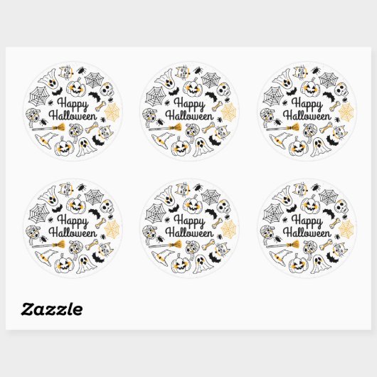 Happy Halloween Runder Aufkleber (Blatt)