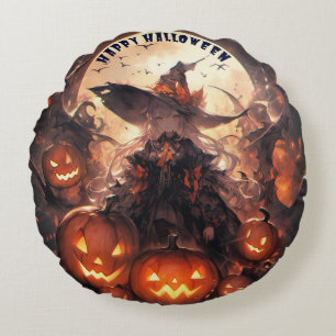 Happy Halloween Rundes Kissen