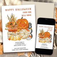 Happy Halloween Rustic Bauernhof Pumpkins Moving