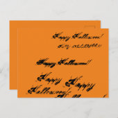 Happy Halloween rustikale rosa kursive Drehbuch Wr Postkarte (Vorne/Hinten)