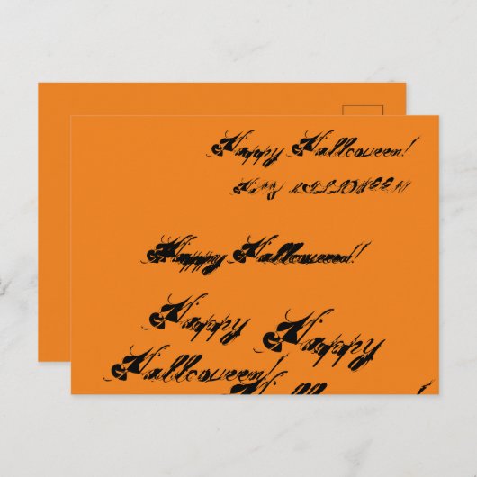 Happy Halloween rustikale rosa kursive Drehbuch Wr Postkarte (Vorne/Hinten)