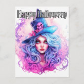 Happy Halloween - Salem Witch Illustration Postkarte (Vorderseite)