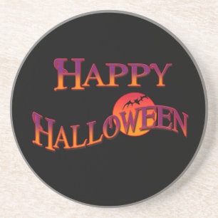 Happy Halloween Sandstein Untersetzer