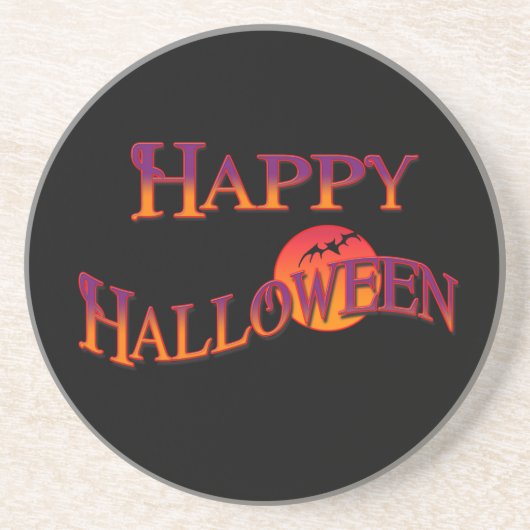 Happy Halloween Sandstein Untersetzer (Vorne)