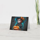 Happy Halloween Sassy Gothic Witch Illustration Karte (Vorderseite)
