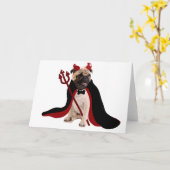 Happy Halloween Satan Mops Karte (Gelbe Blume)