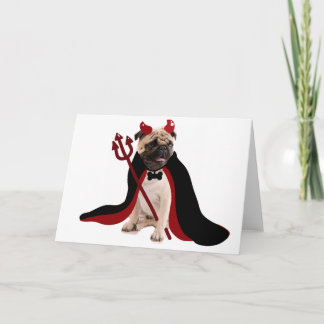 Happy Halloween Satan Mops Karte