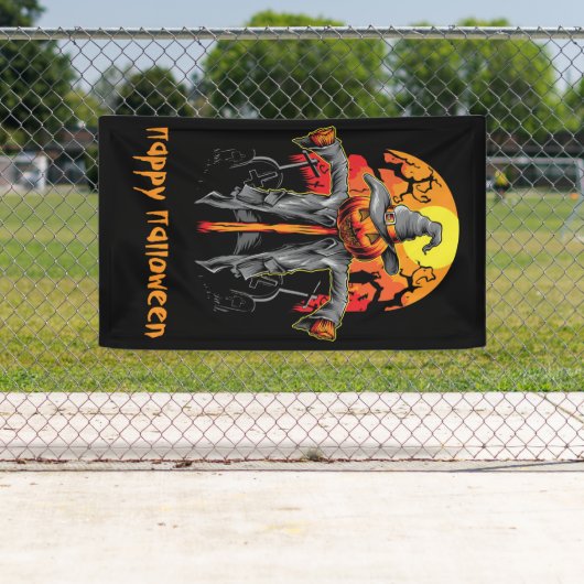 Happy Halloween Scarecrow Banner (Insitu)