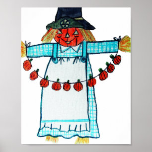 HAPPY HALLOWEEN SCARECROW POSTER
