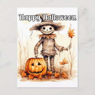 Happy Halloween Scarecrow Postkarte