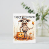 Happy Halloween Scarecrow Postkarte (Stehend Vorderseite)