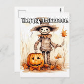 Happy Halloween Scarecrow Postkarte (Vorne/Hinten)