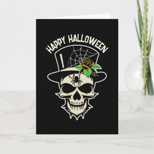 Happy Halloween   Schädel in Top Hat Karte