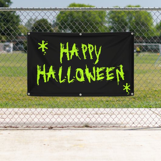 Happy Halloween schlanke Neon grün und schwarz beä Banner (Insitu)
