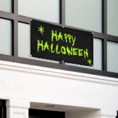 Happy Halloween schlanke Neon grün und schwarz beä Banner (Äußeres Gebäude)