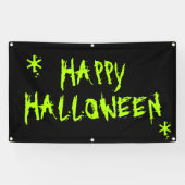 Happy Halloween schlanke Neon grün und schwarz beä Banner (Horizontal)