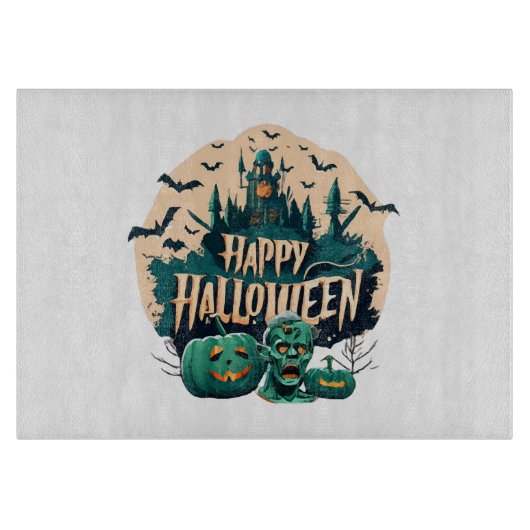 Happy Halloween Schneidebrett (Vorderseite)