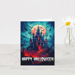 Happy Halloween Schreckliches Spuk Haus Karte