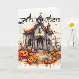 Happy Halloween | Schreckliches Spuk Haus Karte